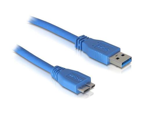 USB3.0 Kabel, 1.0m, A-Micro-B, Blau für USB3.0 Geräte, bis 5Gbps