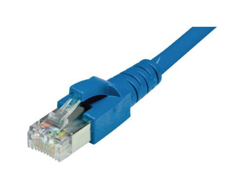 Dätwyler Patchkabel: S/FTP, 0.5m, blau Cat.6A, AWG26, 10Gbps, 500MHz