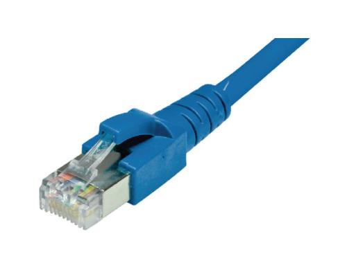 Dätwyler Patchkabel: S/FTP, 1m, blau Cat.6A, AWG26, 10Gbps, 500MHz