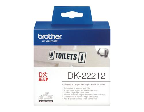 Brother P-touch DK-22212 Endlos-Etiketten Film 62mm x 15.24m weiss