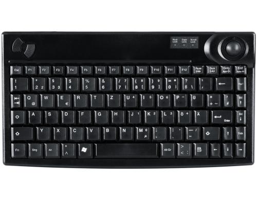 Active Key kompakt Tastatur AK-440-TU, USB 19 mm Trackball, US-Layout, schwarz