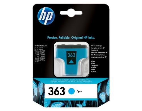 HP Tinte Nr. 363 - Cyan (C8771EE) 4ml, Seitenkapazität ~ 400 Seiten