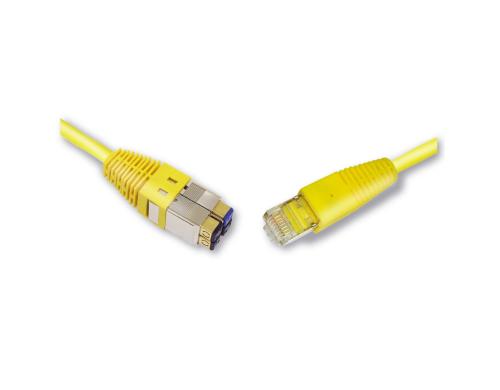 BKS HomeNet Patchkabel 3.0m, 4x2 MMC auf RJ45 Stecker, S/FTP, gelb/gelb