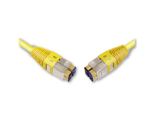 BKS HomeNet Patchkabel 1.0m, 4x2 MMC auf MMC Stecker, S/FTP, gelb/gelb