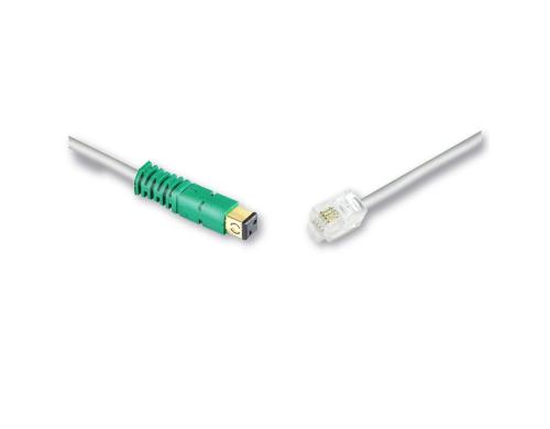 BKS HomeNet Anschlusskabel 1.0m, 1x2 MMC auf RJ11 6/4 Stecker, UTP, grau/grün
