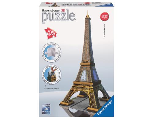 Ravensburger 3D Puzzle, Eiffelturm Puzzleteile: 216 + Zubehör + Anleitung