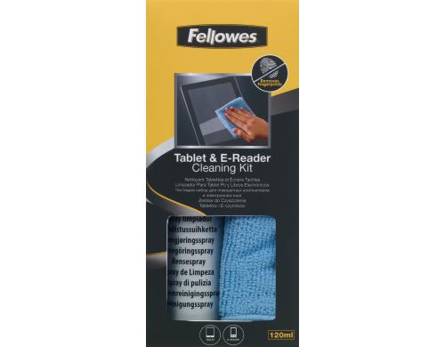 Fellowes Tablet und E-Reader Reinigungsset 120ml Reinigungsspray und Mikrofasertuch