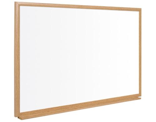 Bi-Office Whiteboard 90 x 60 cm Stahloberfläche, mit Holzrahmen Eiche