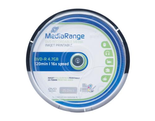 MediaRange DVD-R 4.7GB, 25er Spindel 16-fach, bedruckbar