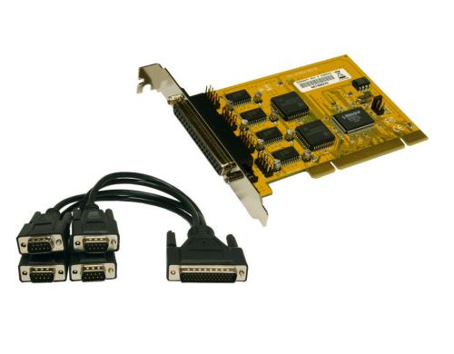 exSys EX-41054, 4xSeriell RS232 PCI-I/O-Karte, Octopus Kabel