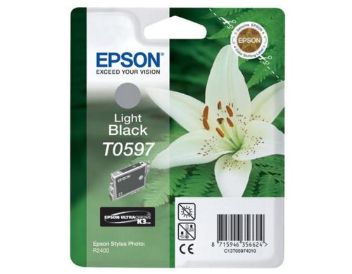 Tinte Epson C13T059740 light schwarz, 13ml zu Stylus Photo R2400, 520 Seiten