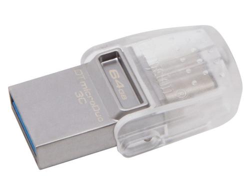 Kingston DT MicroDuo USB3.1 Gen1 64GB Typ C + Typ A, Lesen 100MB/s, Schreiben 15MB/s