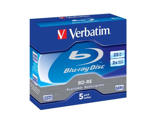 Verbatim BD-RE 2x Single Lay. rewrite, 25GB Blu Ray Scratchguard plus, Jewel Case