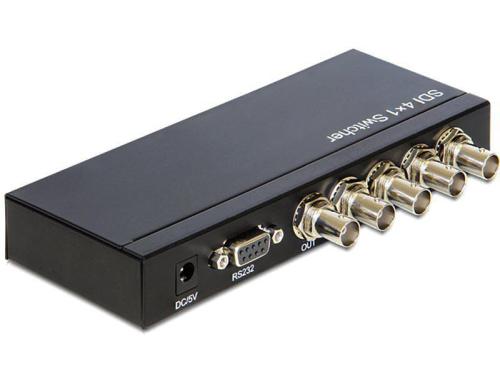 Delock 4 Port 3GI-SDI Switch Manuel, BNC-Buchsen, bis 1080p, Netzteil