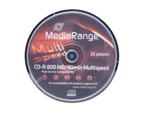 MediaRange CD-R 800MB/90Min, 25er Spindel bis 52-fach, n. bedruckbar