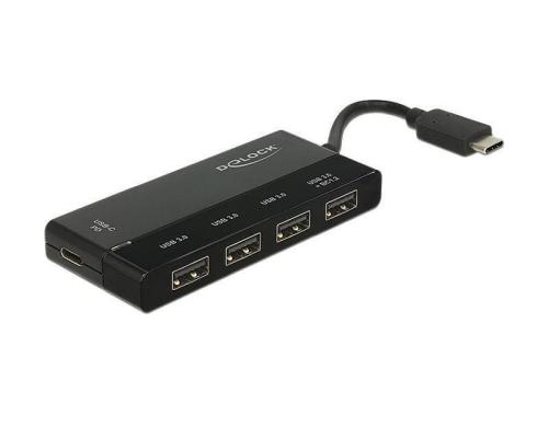 Delock USB 3.1 Hub 4x USB Typ-A + 1 Type-C, Plug & Play