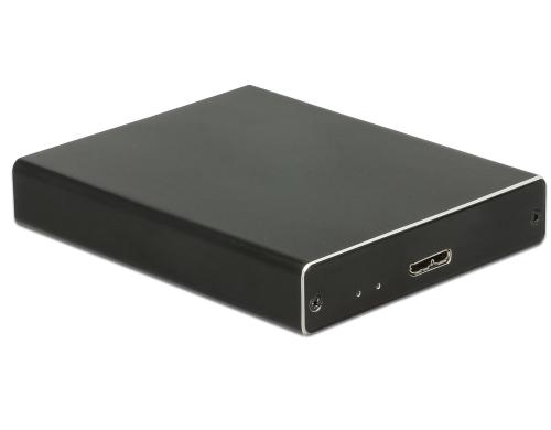 Delock 2x M.2 Gehäuse, RAID, USB3.1 MicroB Nur M.2 Module auf SATA Basis (Key-B)