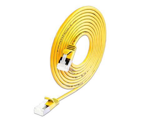 Slim Wirewin Patchkabel: U/FTP, 1.5m, gelb Cat.6A, LSOH, Klinke nicht brechbar, 3.8mm