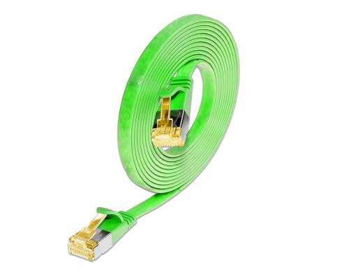 Slim Wirewin Patchkabel: U/FTP, 10cm, grün Cat.6A, geschirmt, PVC, flach, 1.85x6mm