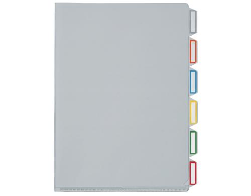 Kolma Sichtmappen mit Unterteilungen A4 KolmaFlex 6 Tabs, farblos