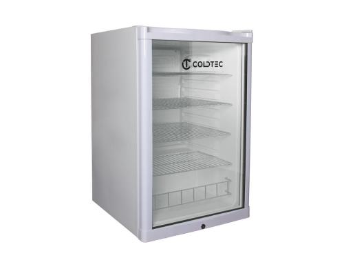 Coldtec Kühlschrank 130L C, 115l, Glastüre, silber