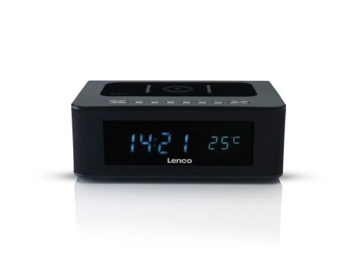 Lenco CR-580, Radiowecker, FM, Schwarz 1.2 LED-Display, FM, AUX, USB, Bluetooth
