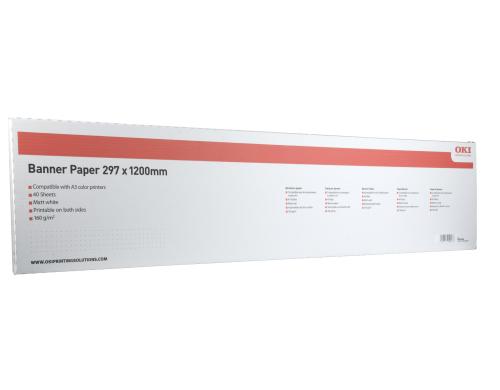 OKI Banner Papier A3, 297mmx1200mm 160 g/m², Box à 40 Blatt, 09004581