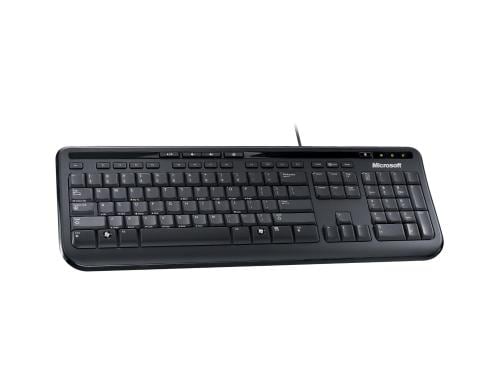 Microsoft Tastatur 600, schwarz, USB Media Center, Spritzwasserschutz