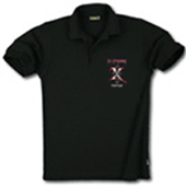 Hochwertiges Polo-Shirt mit X-Fresh Stickerei hinten und vorne / schwarz / Grösse S / 100% Baumwolle