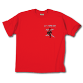 Hochwertiges T-Shirt mit X-Fresh energy Stickerei hinten und vorne / rot / Grösse S /  100% Baumwolle