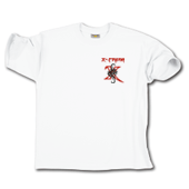 Hochwertiges T-Shirt mit X-Fresh energy Stickerei hinten und vorne / weiss / Grösse M / 100% Baumwolle