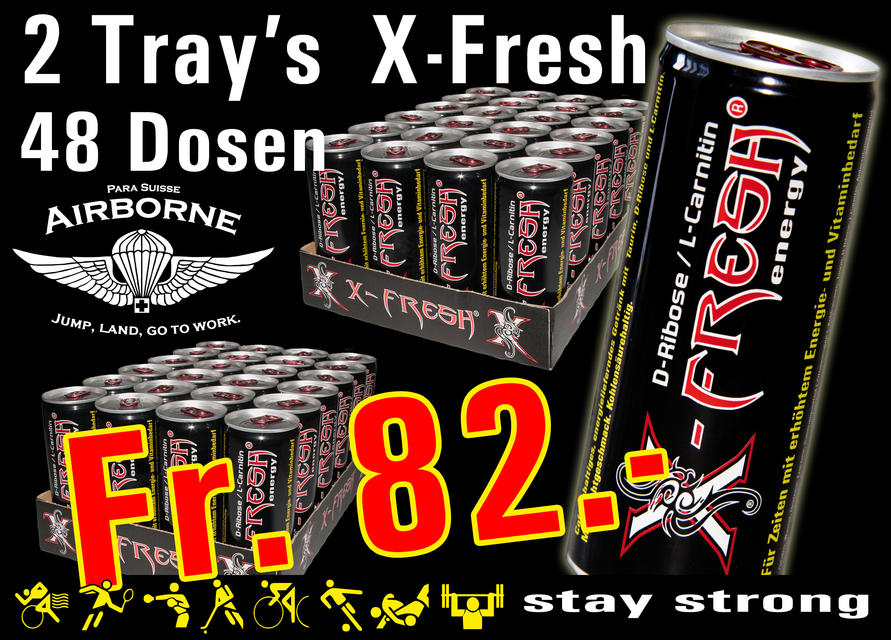 X-Fresh MAXIMUM ENERGY next level / 48 Stk. zu 250ml / Aktion / Benütze Dein Gutscheincode