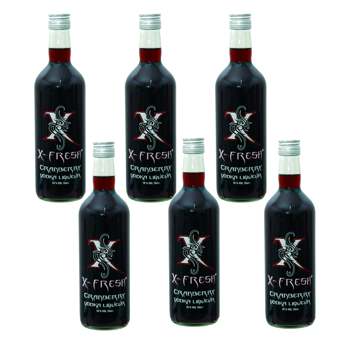 X-Fresh Vodka Cranberry 6 x 0.7 Ltr. (6er Box) 16 Vol. / Verkauf nur ab 18 Jahren / Kein Export 