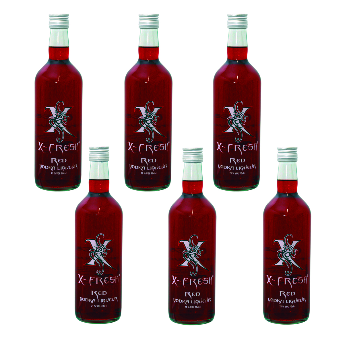 X-Fresh Vodka Red 6 x 0.7 Ltr. (6er-Box) 21 Vol. / Verkauf nur ab 18 Jahren / Kein Export 