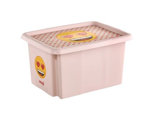 keeeper Dreh-/Stapelbox mit Deckel 15 l Karolina Emoji Hearts