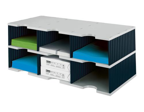 Styrodoc trio Jumbo Standard-Einheit 6 Fächer, schwarz,hellgrau