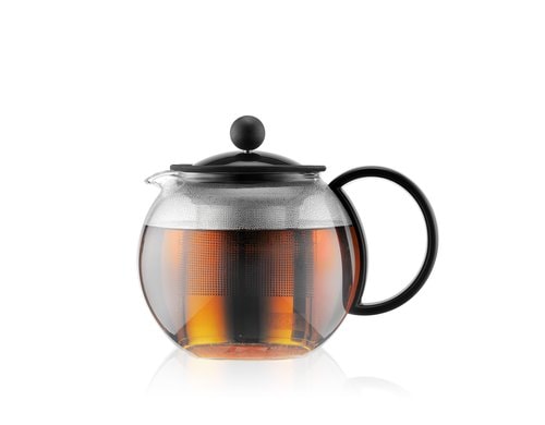 Bodum Assam Teebereiter Glas, schwarz,m. Edelstahlfilter, 0.5L