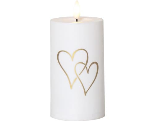 Star Trading LED Memorial Kerze Heart IP44, Warmweiss, 1 LED