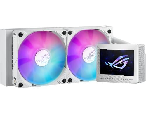 Asus ROG RYUJIN III 240 ARGB WH Liquid CPU Cooler, 3.5 LCD, 2x120mm ARGB