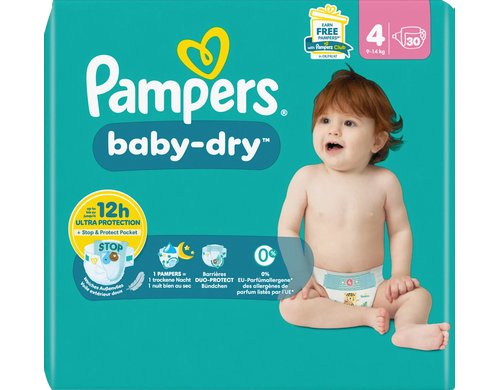 Pampers Baby Dry Windeln Gr.4 9-15kg / 30 Stück