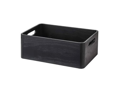 Aquanova Aufbewahrungsbox Cole, Schwarz 27x19x10 cm, Eschenholz, mattlackiert