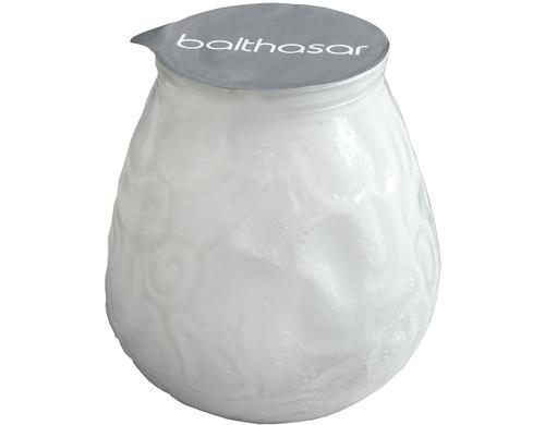 balthasar Kerze Amerikaglas, Weiss Glas, 10x10.5 cm (DxH)