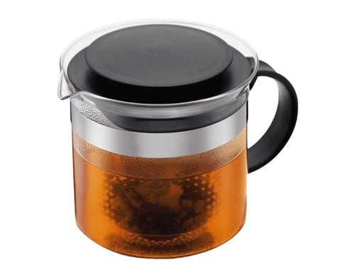 Bodum Bistro Nouveau Teebereiter Glas, schwarz, m. Kunststoffilter, 1.5L