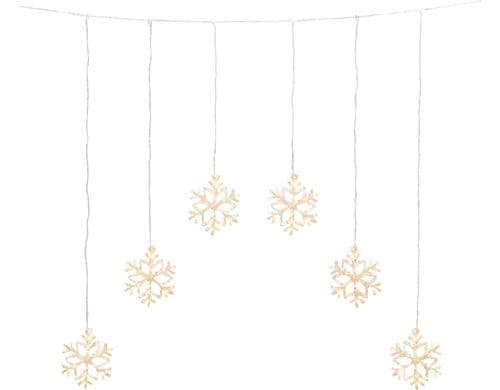 Konstsmide LED Lichtervorhang Schneeflocke 48 warm weisse Dioden, outdoor