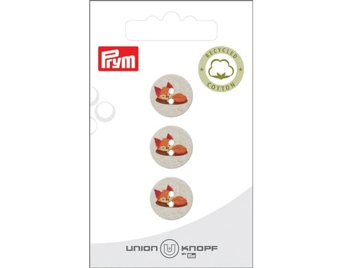 Bu Prym  Knopf BW/Poly-Knopf rec. 2-Loch 15 mm, Karte 3 Stück, creme