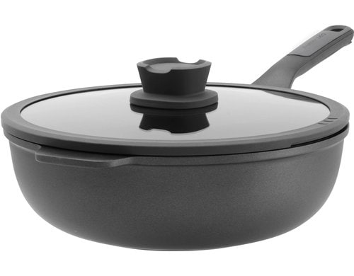 BergHOFF Antihaft Wok Leo Stone+ 28 28cm, recyceltes Aluminium, mit Deckel