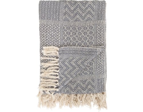 Bloomingville Wohndecke Rodion, 160x130 cm (LxB), Recycelte Baumwolle, Grau