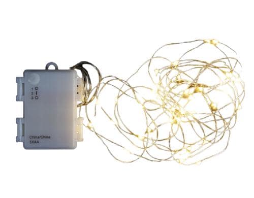 Dameco LED Lichterkette Angel Hair 4m Outdoor, Batt: m Timer 6/18h,