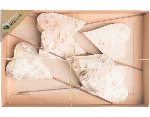 Chalet Birkenherze 18x4x12cm natürlich