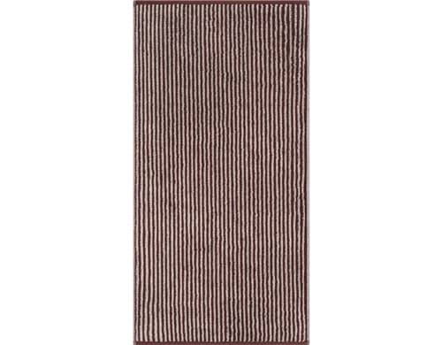 Cawö Duschtuch Two-Tone Stripe bordeaux, 80 x 150